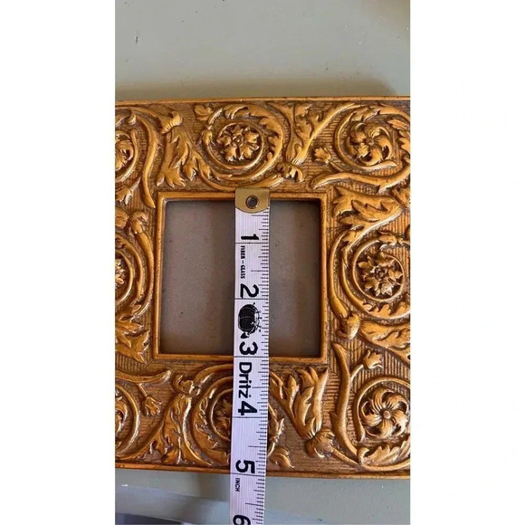 Vintage Heavy Ceramic Photo Picture Frame Floral Design 7x3 Decor - Picture 6 of 8